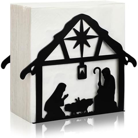 Nuogo Nativity Metal Napkin Holder Cover