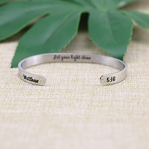 Joycuff Christian Gifts For Women Religious Bible Verse Jewelry Confirmation Bracelets For Teenage Girl Catholic Baptism Gift For Girls Communion Engraved Stainless Steel Cuff Bracelet For Her #TOP4