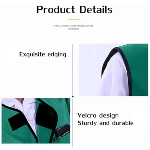 Image of Xray Radiation Apron Shield Half Lead Apron for 0.5mmpb X-Rays Grass Green L with Lead Thyroid Shield Collar Lightweight