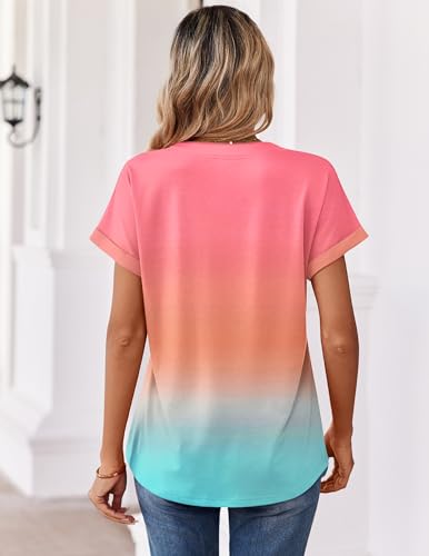 Image of Zeagoo Womens Tops Short Sleeve Summer V Neck Shirts Work Blouses Business Outfits Fashion Clothing