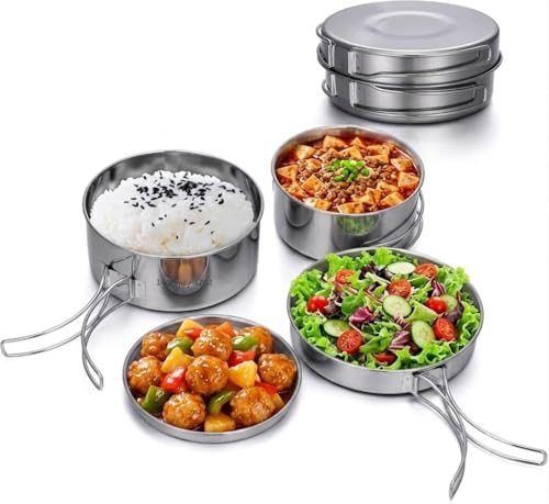BeGrit Backpacking Camping Cookware Mini Picnic Camping Cooking Mess Kit with Pot and Pan Set for Hiking 4pcs Set - image 3