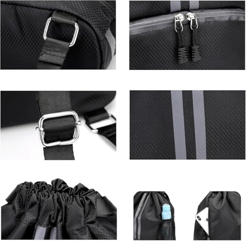 Image of Leosportz Sports Drawstring Bag Backpack for Men Women - Basketball Bag Gym Backpack Dedicated Shoe Compartment | Waterproof Large Space Gym Bag