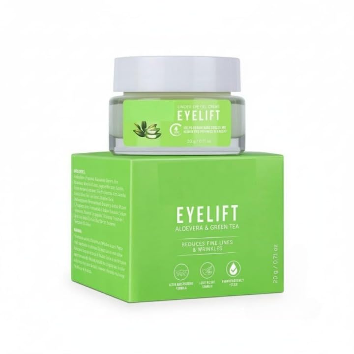 Organic EyeLift Hydrating Natural Under Eye Cream Gel for Dark Circles, Puffy Eyes, Wrinkles & Fine Lines for Women & Men, 20 gm (pack of 1)