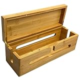 MaDaNg Cable Tidy Box Wood - 32x11x11cm Cable Management Box for Storage Extension Lead - Wire Tidy Cable Box - Bamboo Storage Box with hinged lid -Suitable for Organising Home and Office - Image 8