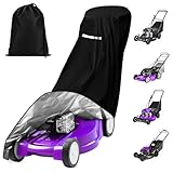 Lawn Mower Cover，Universal Fit Push Mower Cover for Outdoor Waterproof UV Protection with Drawstring & Cover Storage Bag, Waterproof Lawnmower Covers for Outdoor