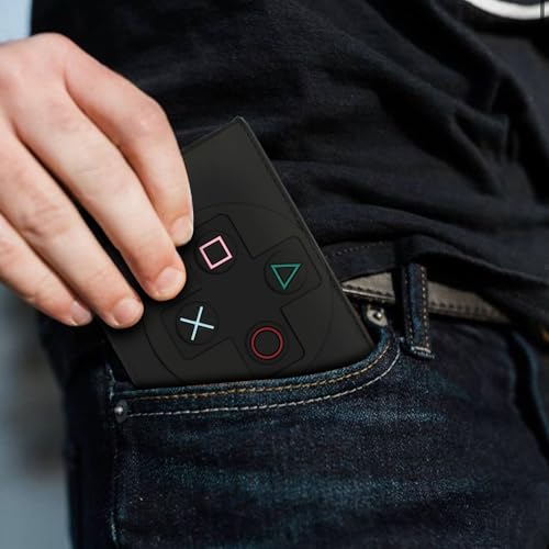 Image of Game Controller Wallets For 6-8 /8-10 /9-12 /12-14 Boys,Kids,Teen Bifold Wallet Multiple Card Slots and Coin Pocket Gamepad Silicone And PU Leather Surface Video Game Kids Wallet in Black