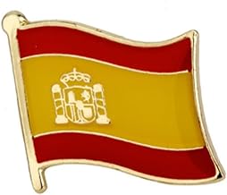 Spain National Flag Metal Enamel Pin Badge – 1.9 x 1.6 cm Spanish Flag Lapel Pin – Durable Hard Enamel with Secure Clasp for National Pride, Travel, Events