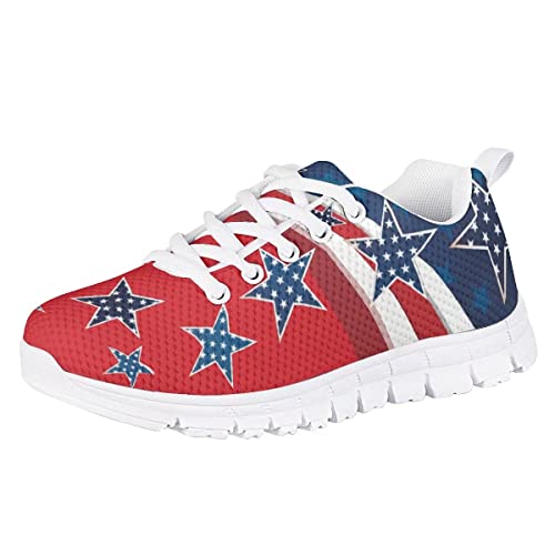 GIFTPUZZ Kids Unisex Sneakers Running Shoes Lace Up Athletic Mesh Sport Shoes Walking Flats