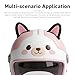 YAWUROU 2 PCS Cute Cat Ear Motorcycle Helmet Decoration, Self-Adhesive Wear-Resistant Automotive Helmet Ornament Accessory, Universal for Most Motorcycle Scooter Helmets (Black & Pink)