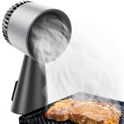 Portable Range Hood, Desktop Portable Kitchen Exhaust Fan, Detachable Aluminum Grease Filter, Large Oil Collection Cup, Low Noise, 3 Speed Portable Exhaust Fan for Cooking, Indoor Hot Pot, and BBQ