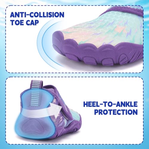 Image of Kids Water Shoes Boys Girls - Wide Toe Box Quick Dry Barefoot Shoes Breathable Non Slip Aqua Athletic Sneakers for Swim Beach Pool Kayak Hiking Sand Walking Travel Essentials (Little Kid /Big Kid)