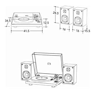 AURADO Boîte à Musique Tourne-Disque Tourne-Disque sans Fil Portable LP Phonographe avec Haut-parleurs stéréo intégrés… - Les Beatles, Paul McCartney, John Lennon, RIngo Starr, George Harrison AURADO Boîte à Musique Tourne-Disque Tourne-Disque sans Fil Portable LP Phonographe avec Haut-parleurs stéréo intégrés… – Image 2