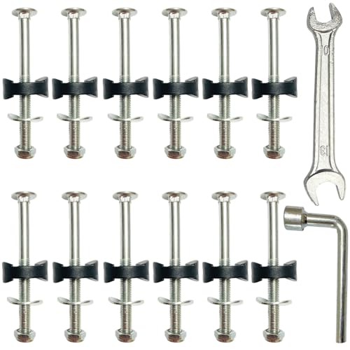12 PCS Long Trampoline Screws 3.15 Inch/80mm,Anti-Loose Trampoline Bolts and Nuts,Trampoline Replacement Parts,with Screw Installation Tools (Screw Length: 3.15 Inch)
