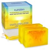 Lemon Turmeric Kojic Acid Soap Bars for Dark Spots | Vitamin C & E, Retinol, Collagen, Tea Tree Oil | Spot Treatment for Face Bath Soap Bars | All Natural Soap Bar Face Soap for Women & Men -  CLERZENA