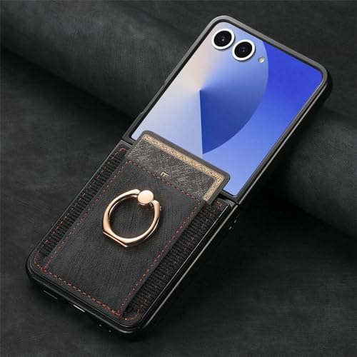 Coque Samsung Galaxy Z Flip 6 antichoc avec fente carte et protection cuir
