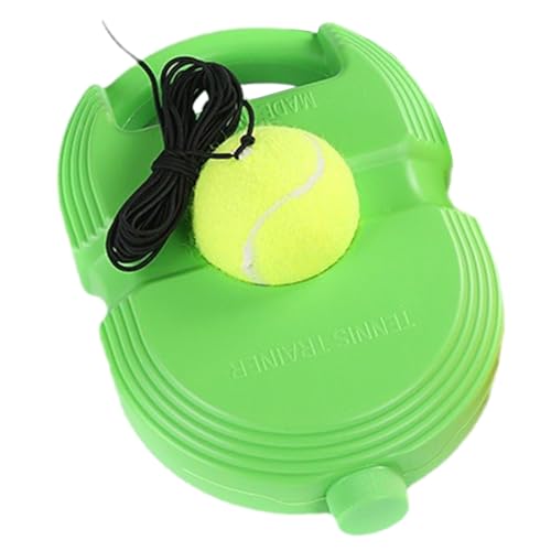 Loigohon テニストレーナー リバウンダーセット ? 弾性ロープ付き屋内練習器具 単独トレーニング用 半円溝デザイン (緑)