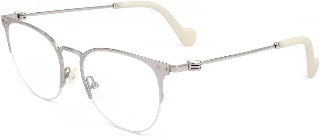 Moncler Oval Eyeglasses ML5024 017 Palladium/Ivory 48mm 5024