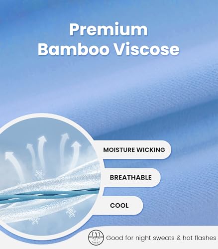 Image of NACHILA Nightgowns for Women-Viscose Made from Bamboo V Neck Nightshirts | Sleeveless Sleep Dress,Satin Sleepshirts,Anti-pilling nightshirt,Moisture-wicking Sleepwear for night sweats,Cooling,OEKOTAX