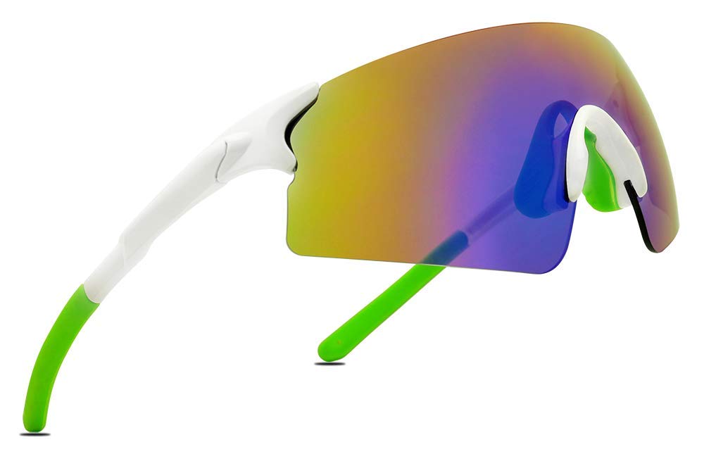 ShadyVEU Slim Lightweight Sports Rimless Frame Multicolored Mirrored Lens Soft Tips Unisex Sunglasses
