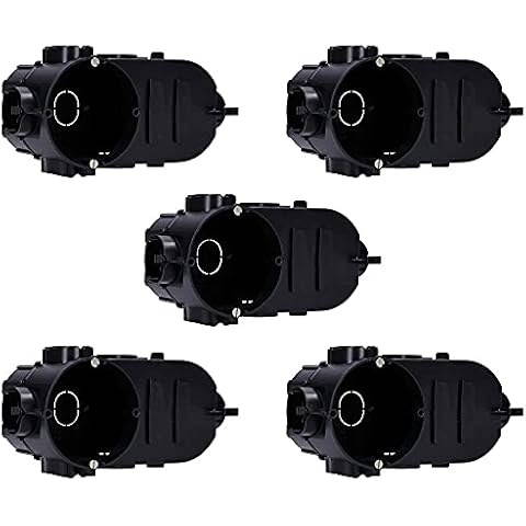 Voxura Unterputz-Elektronikdose Schalterdose Gerätedose Tunnel 149x67x60mm Einbauöffnung Ø 60mm Einbautiefe 67mm tief UP schwarz 5 Stück Cover