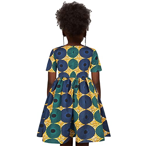 Toddler Baby Girls African Dashiki Dress Short Sleeve Round Neck Traditional Dresses Outfits Girls Long Dresses2