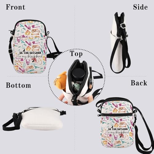 Dark Romance Gift BW Book Series Gift Be The Butcher To My Black Bird Bookish Crossbody Bag 6