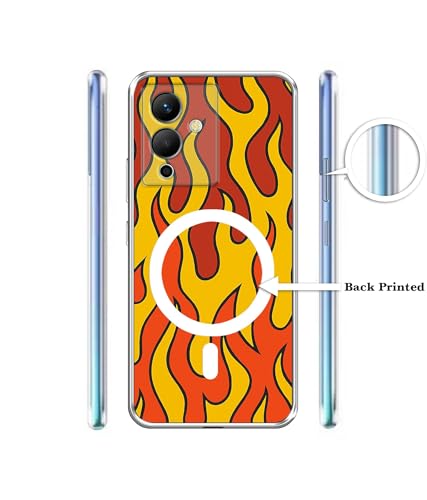 Image of Case Cover for Infinix Note 12 Pro 5G Blazing Flames Magnetic Ring Design (Not Magnetic Compatible) | UV Printed Soft TPU Shockproof Back Case for Infinix Note 12 Pro 5G