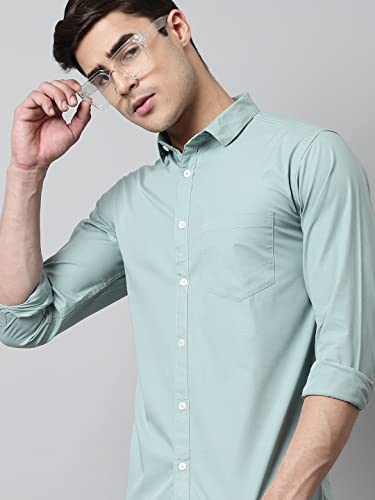 Image of Majestic Man Solid Slim Fit Casual shirt for men