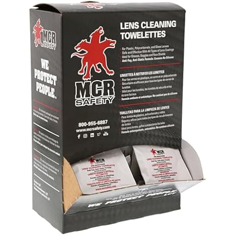 MCR Safety LCT Anti-Fog Anti-Static Lens Cleaning Towelette - 100 Wipes Cover