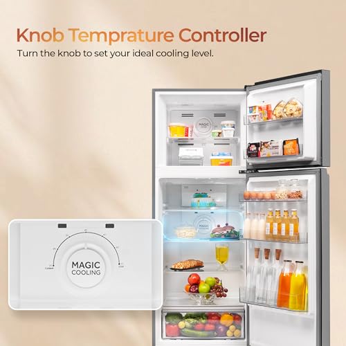 Image of Haier 328 L 2 Star Frost Free Triple Inverter Double Door Refrigerator, 360 Magic Cooling Uniform Freshness & Spacious Fresh Zone (HEF-332TSA-P, Nickle Steel, 10 In 1 Convertible Modes, 2026 Model)