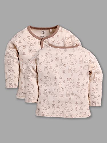 Image of Baby GO Baby Boys & Baby Girls 100% Cotton Full Sleeve Front Open T-Shirt Pack of 3 | Soft Breathable Infant Clothing with Snap Buttons | Printed Newborn Baby Wear Daily Use
