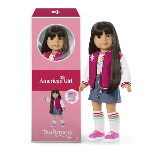 Image of American Girl Truly Me 18-inch Doll #130 with Brown Eyes, Straight Black-Brown Hair, Light-to-Medium Skin, for Ages 6+