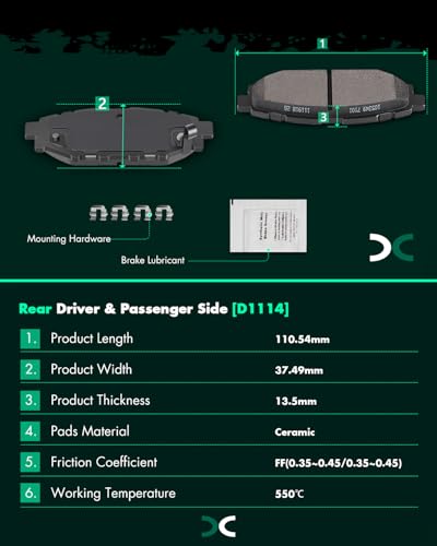 Image of SCITOO D929 D1114 8PCS Front Semi-Metal Rear Ceramic Brake Pad Sets | Fit For Subaru For Forester 2009-2010,For Impreza 2008-2010,For Legacy 2005-2012,For Outback 2005-2012