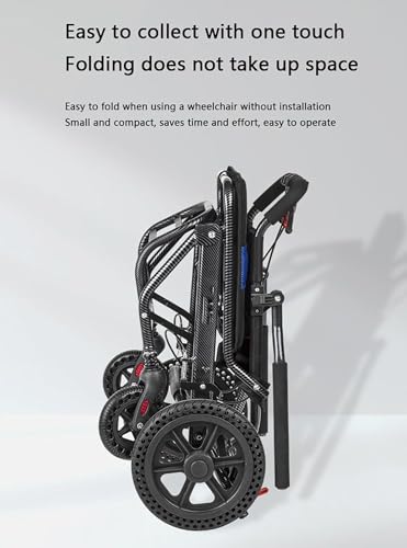 Silla de Ruedas Plegable y Ligera para Transporte, con reposabrazos abatibles, portátil para Viajes y con Capacidad para hasta 100 kg (220 lbs).
