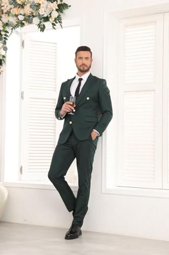 Men 3 Piece Herringbone Slim Fit Suits Wedding Tuxedos Double Breasted Two Button Peak Lapel Blazer Vest Pants Set ALV174