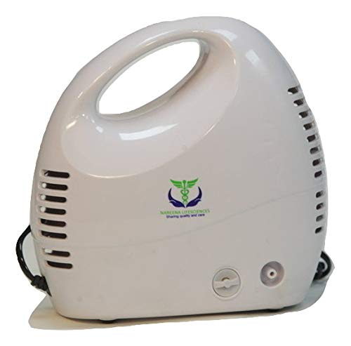 Nareena Compressor Nebulizer Machine with Complete Mask Kit for Adult & Child - White