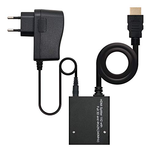 Duplicador HDMI 1x2 con alimentación para ver dos pantallas simultáneamente