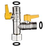 perfil t laton Válvula de 3 vías: tamaño: 90 mm x 85 mm. G 1/2 (20 mm). Conector de rosca Auuen para manguera de ducha normal o de suministro