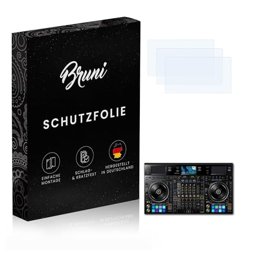 Bruni Película Protectora compatible con Pioneer DDJ-RZX Protector Película, claro Lámina Protectora (Set de 2)