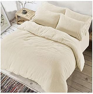 Luxury Super King Cream Teddy Bear Fleece Fitted Sheets, Soft Warm Cuddle Fleece Fitted Bed Sheets - Super King Size Fleece Fitted Sheet Cream