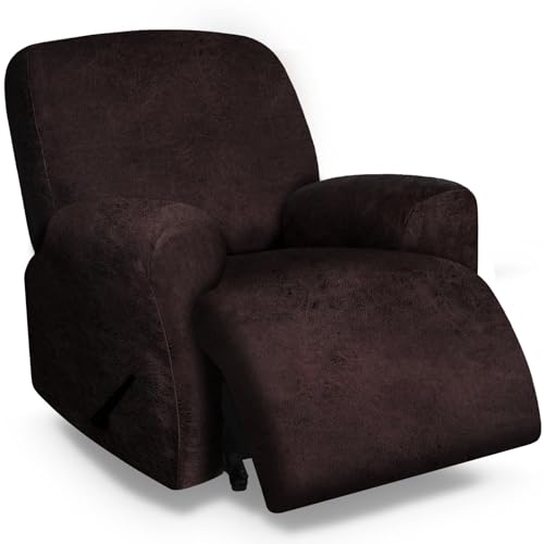Image of molasofa Leather Like Oversized Recliner Chair Covers, Extra Large Big Man 4 Pieces Lazy Boy Recliner Cover for Wide Recliner Chair for Pets Kids Washable (X-Large, Chocolate)