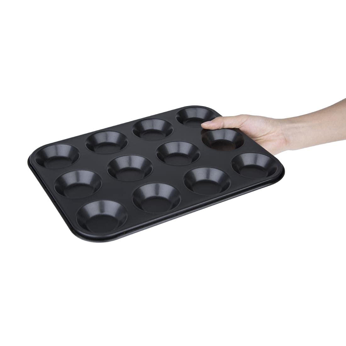 Vogue mini stampo per 12 muffin antiaderente in acciaio al carbonio piatto da portata, 32 x 24 cm