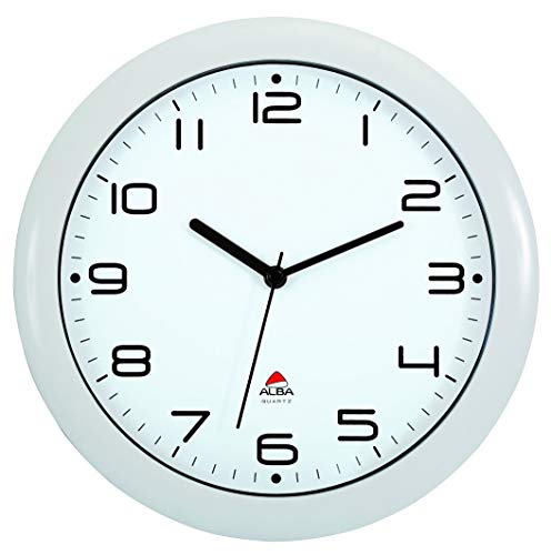 Preisvergleich Produktbild ALBA LAUTLOSE Uhr, weiß, 30 cm