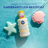 NIVEA SUN Babies & Kids Sensitiv Schutz 5in1 Sonnenspray LSF 50+, extra wasserfestes Sonnencreme Spray für Kinder, duftfreier Sonnenschutz auch für zu Ekzemen neigende Haut (200 ml) – Ansicht 4