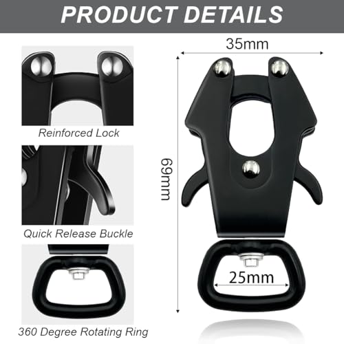 DIFLAX Frosch Clip Hundeleine Schnallen 360 Grad drehbare Clip Karabiner Hundeleine Heavy Duty Schnellspanner und Verriegelung Hundeleine Schnalle für die Befestigung Haustier Halsband