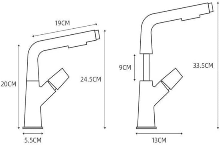 Mitigeur lavabo gris jet extensible en laiton LWX