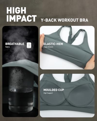 Image of RUNNING GIRL Sports Bras for Women, Molded Cup High Impact Sports Bra Workout Bras for Women High Support Racerback