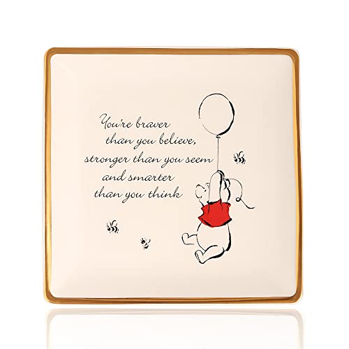 Image of Disney Winnie the Pooh Jewelry Plate - Pooh Jewelry Dish - Ceramic Trinket Tray - Ring Holder Dish