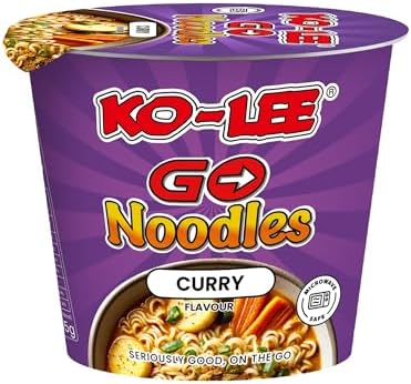 KO-LEE Go Cup Curry Instant Noodles โ Classic Curry Cup Ramen Snack, Microwavable | 65g (Pack of 6)