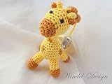  Häkelgiraffe - Kinderwagenkette aus Bambusgarn - Gehäkelte Kinderwagenkette -Tier mit Clip - Giraffe